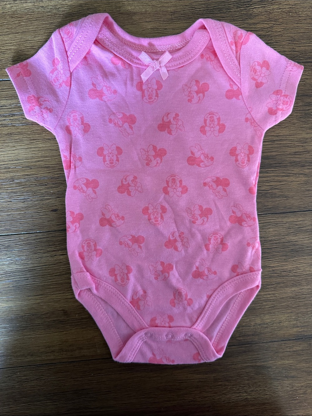 Disney Pink Minnie Mouse Printed Baby Bodysuit